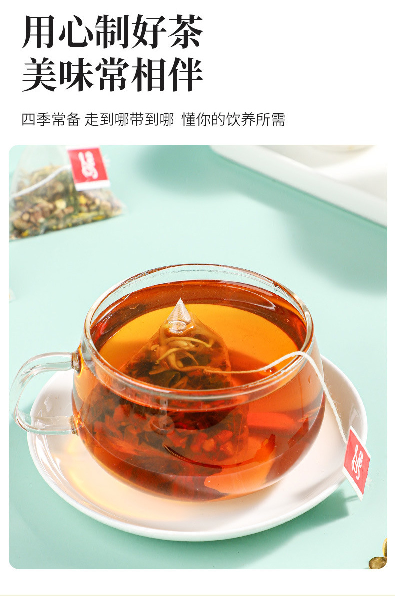 Ju Hong Luo Han Guo Clearing Tea 30 Pyramid Tea Bags 5g Each with Licorice and Loquat Leaf quality and texture