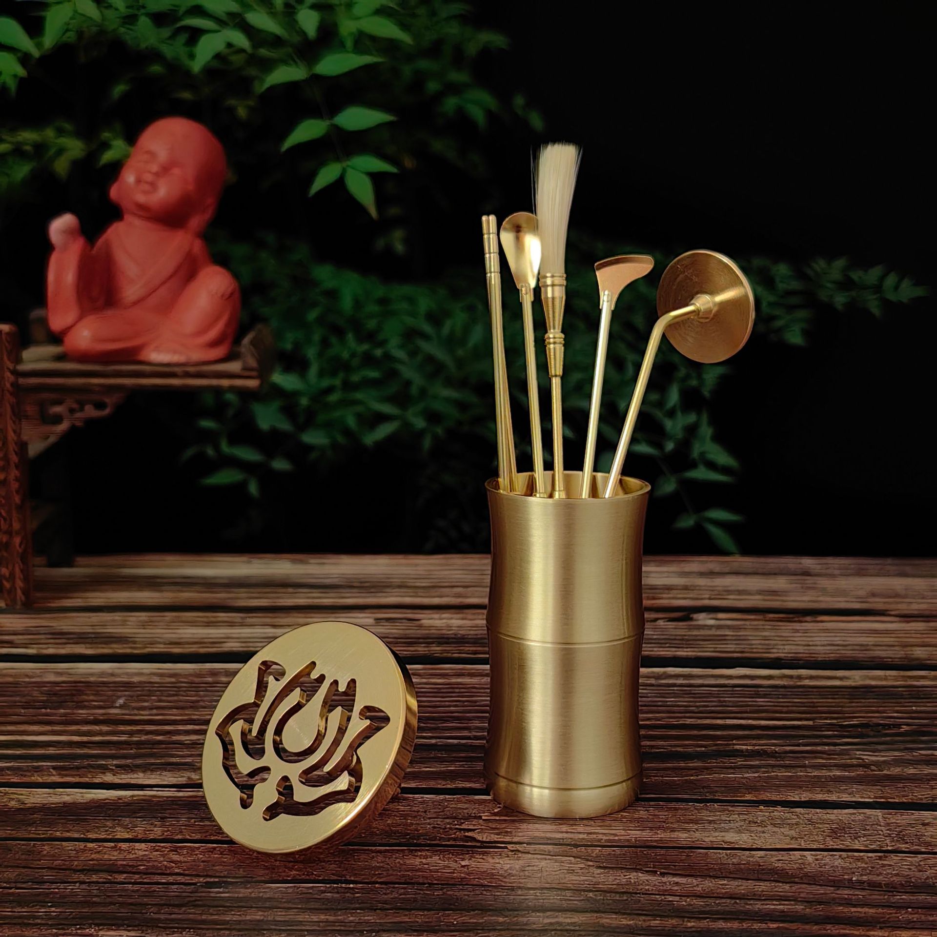 황동 봉인 6종 세트 + 대나무 병