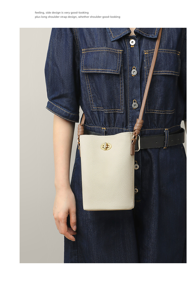 Sac à bandoulière en cuir véritable pour téléphone portable, petite taille, nouvelle bandoulière de grande capacité, sensation haut de gamme pour femmes, seau en cuir de vache, 2024_voghion.com