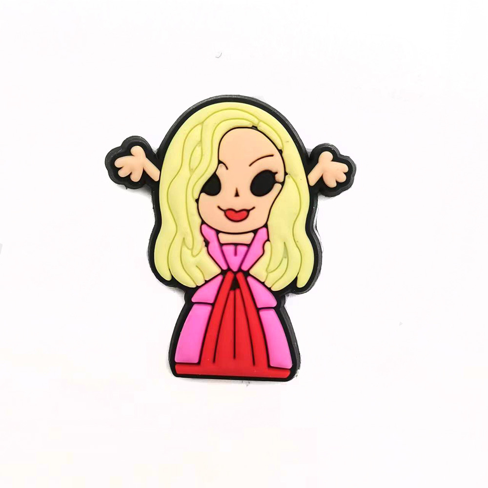 Bruja serie zapatos flor zapato hebilla PVC goma suave dibujos animados hebilla decorativa agujero zapatos pulsera con zapatos de jardín Accesorios