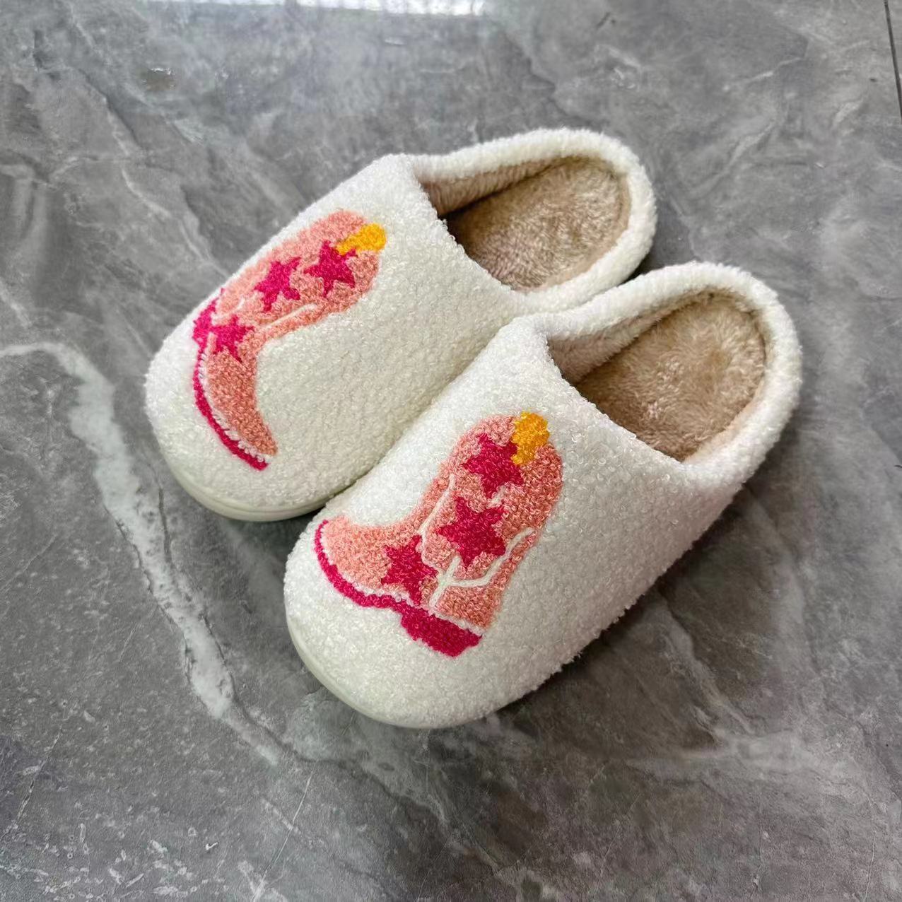 Unisex Ladies Velvet Adjustable Closed-Toe Autumn Bedroom Thermal Machine Washable Non-Slip House Shoes Indoor Shoes_voghion.com