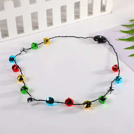 2021新款铃铛闪光节日项链 LED灯创意发光玩具 地摊货源制定批发