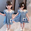 Summer clothing, denim skirt, children's thin girl doll, 2023 collection, doll collar