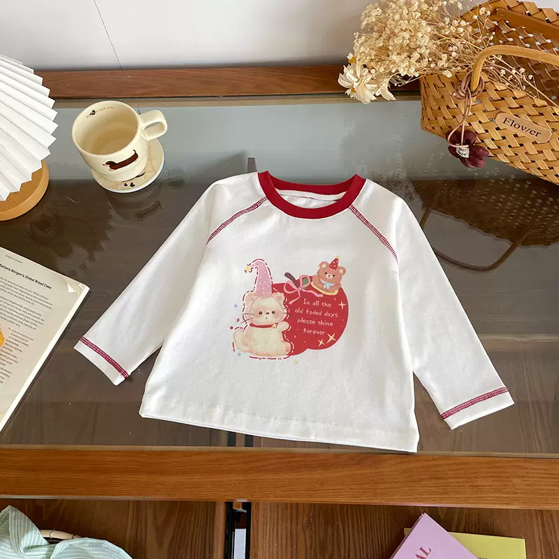 【现货】CY262543女童T恤2026春季新款中小童卡通印花长袖T恤春装