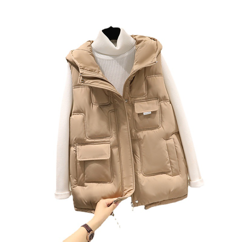 Otoño y invierno de 2022 nuevo estilo coreano suelto moda chaleco de algodón plumón chaleco de algodón chaleco de invierno damas abrazadera image 6
