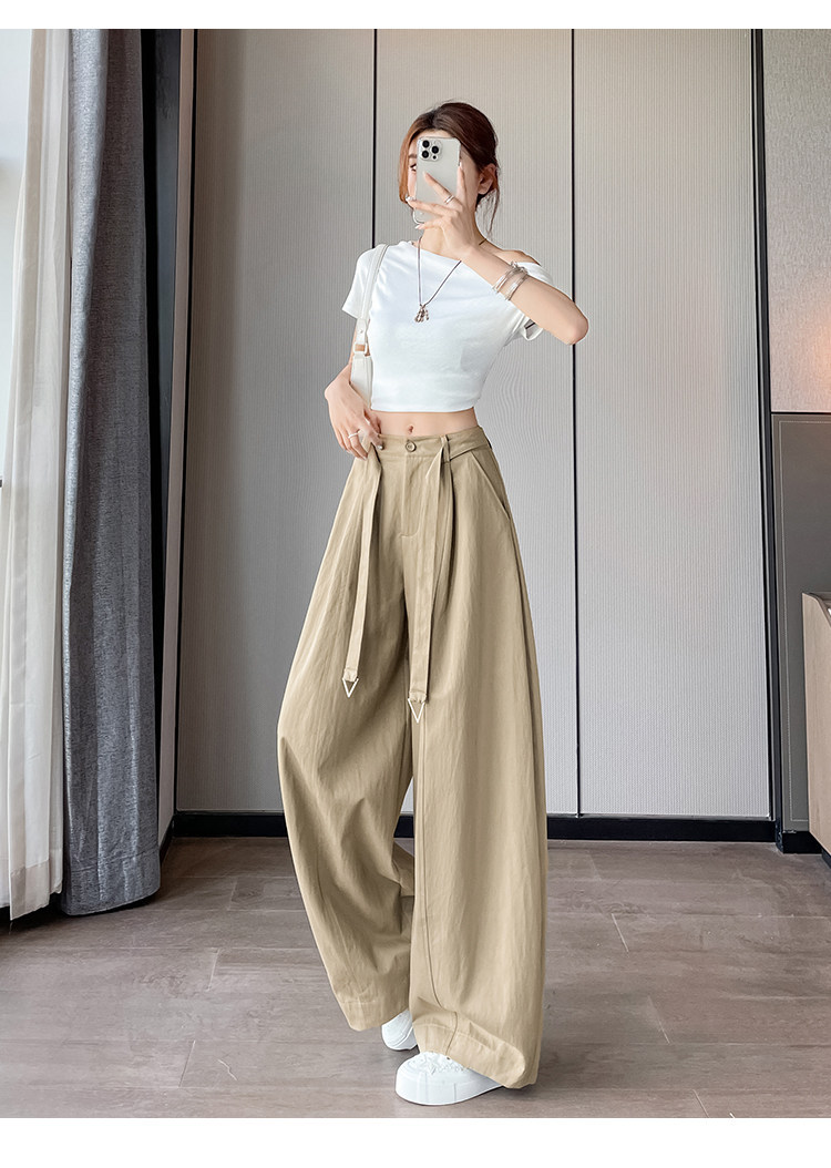 Quần culottes nữ ống rộng cạp cao chất liệu lụa mỏng mùa hè — Trắng thường xuyên chi tiết 24