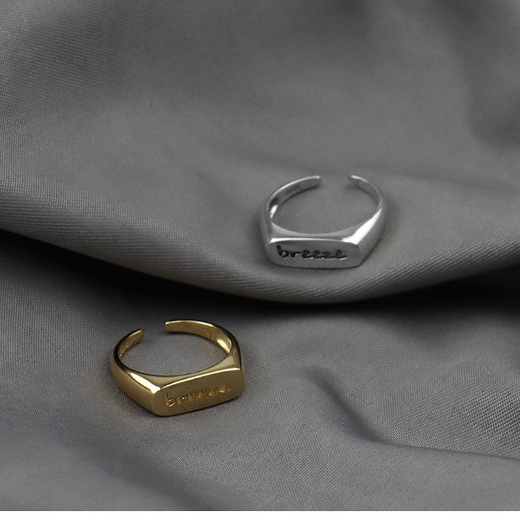 Japanische Und Koreanische Mode Englische Buchstaben Ring Ins Nischen Design Geschnittene Offene Paar Ring Neue Trend Ige Essens Ring display picture 3