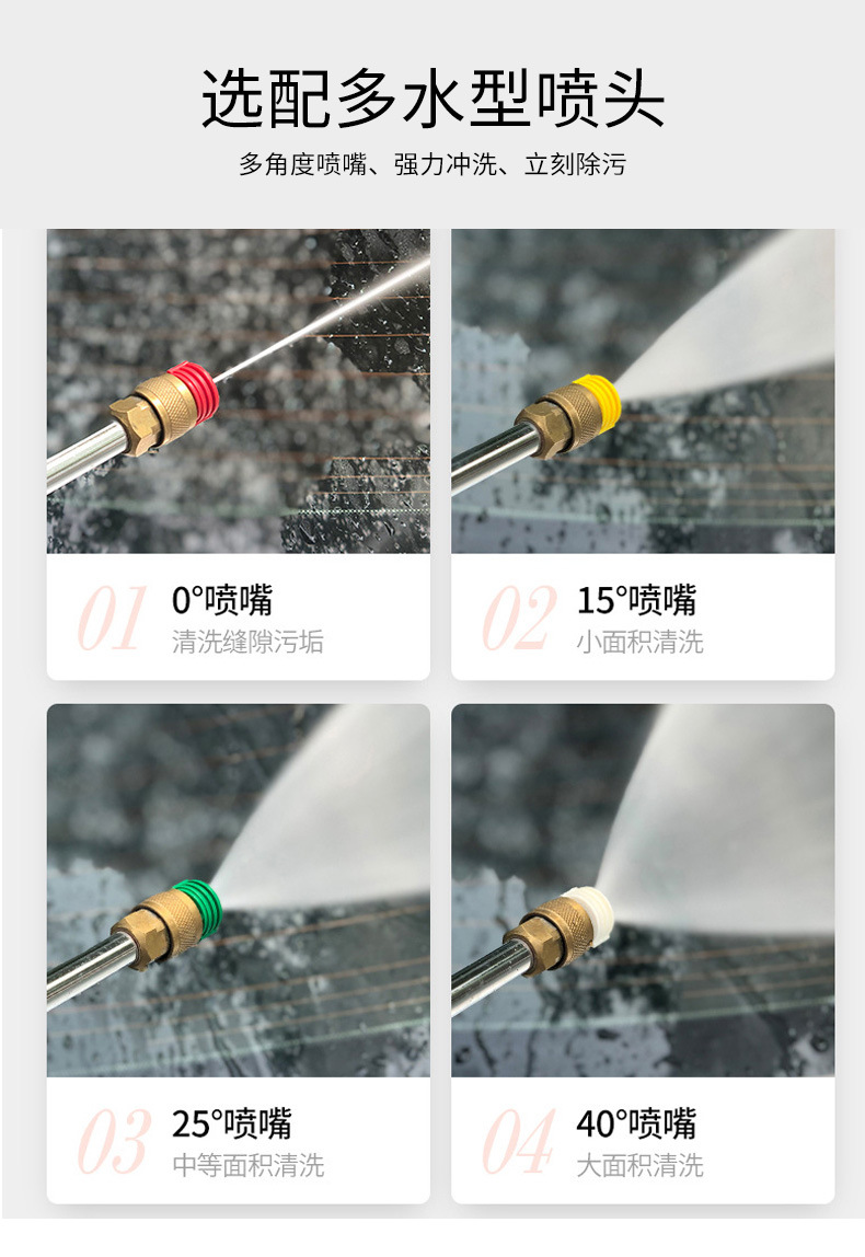 Green霸 Gasoline-Powered High-Pressure Cleaning Machine, High-Power Car Wash and Floor Cleaning Machine, Multi-Functional Mobile Wheeled Commercial Car Wash Machine