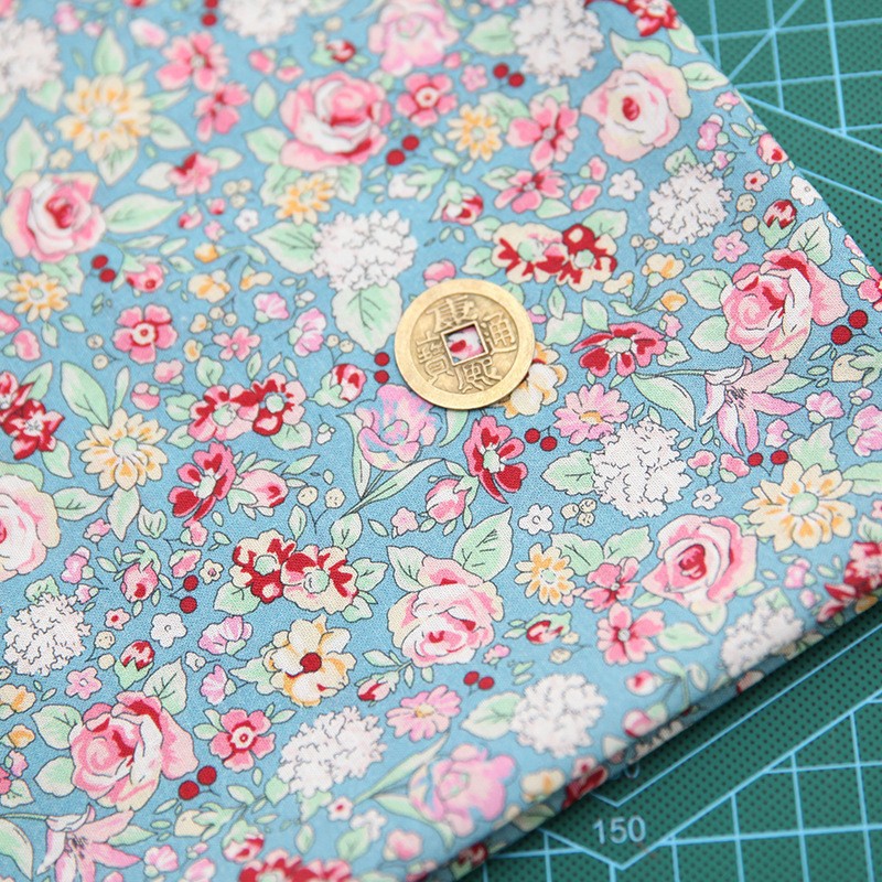 Tela de bordado hecha a mano para patchwork DIY, tela de bordado Lu, tela de bordado de moda, tela floral de algodón para punto de cruz y muñecas.