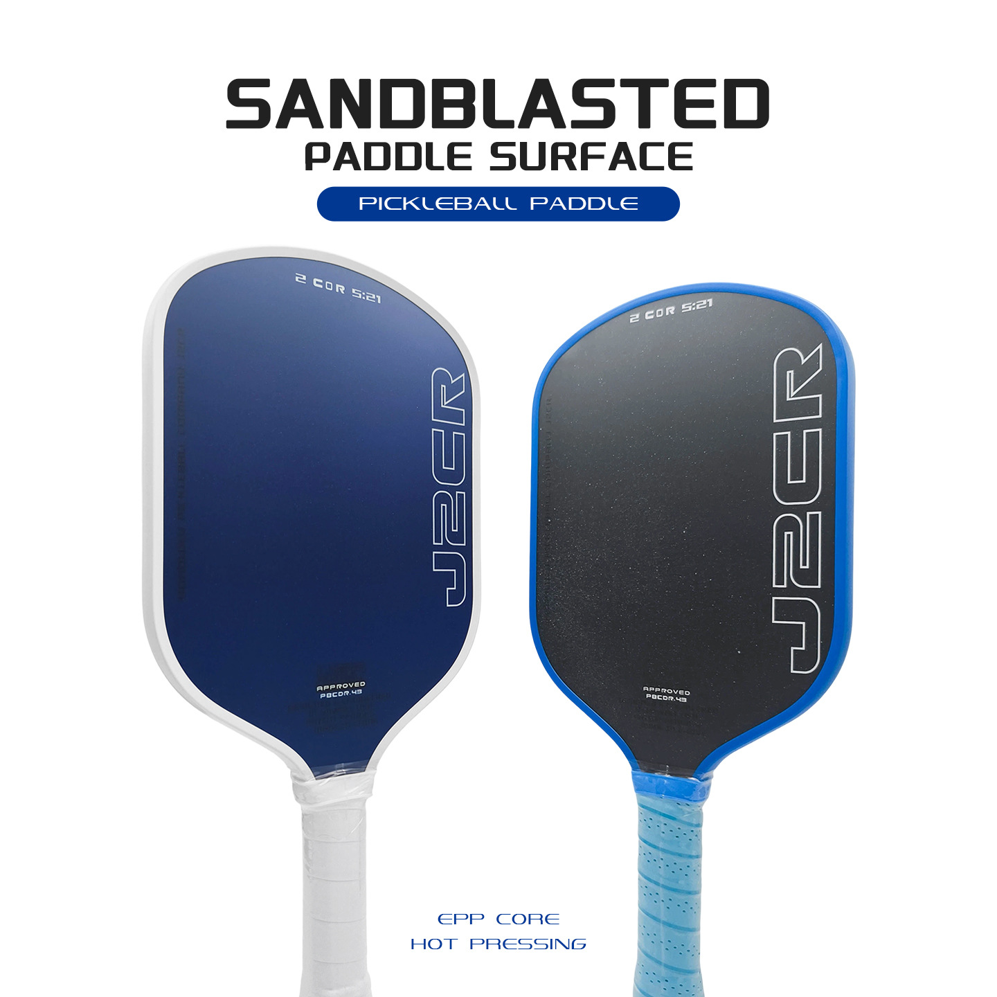 Honolulu J2CR pickleball paddle with heat-pressed 5th generation foam core and CFC carbon fiber