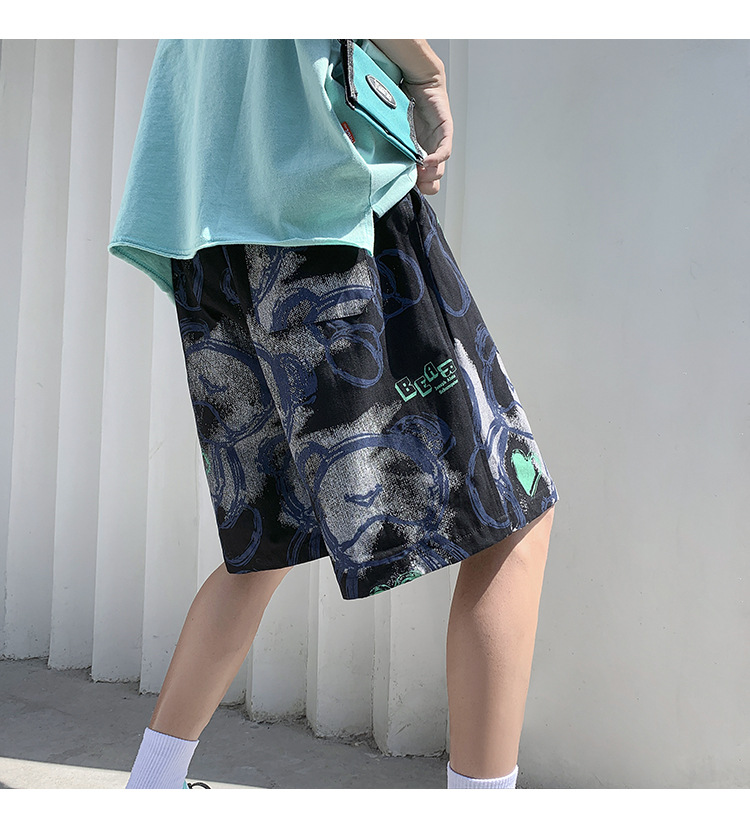 Casual Shorts For Men, Loose Fit 5-Inch Beach Shorts With Print, Lightweight Quick-Dry Athletic Shorts For Summer_viptrois.com