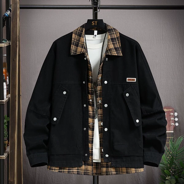 Set, denim black jacket