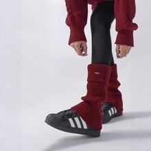 针织堆堆袜套秋冬粗线加厚保暖袜子女慵懒腿套柔软舒适微喇叭脚套