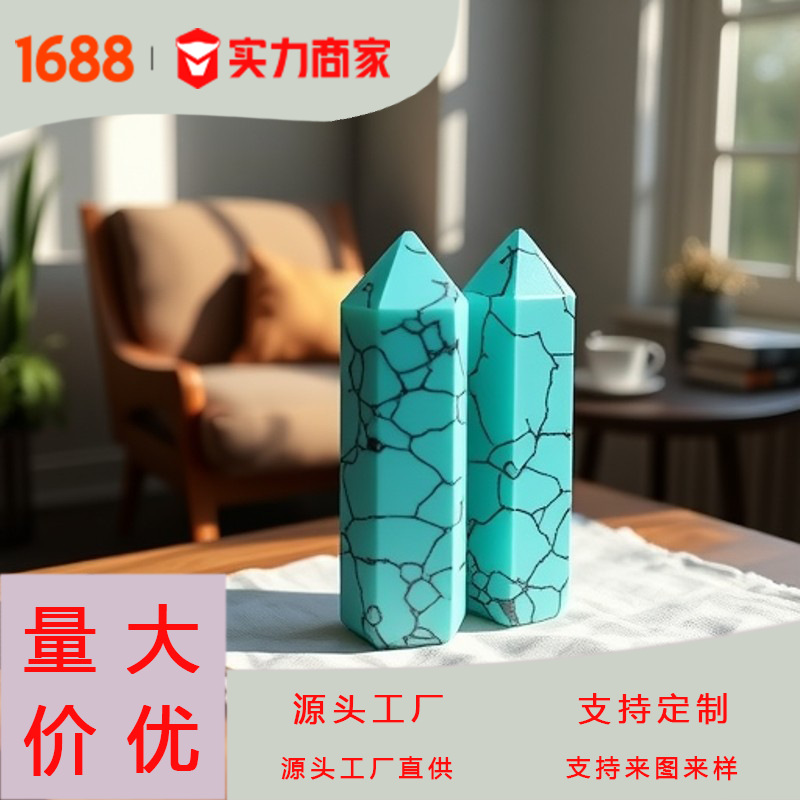 厂家直销六角柱吊坠跨境电商火爆款DIY饰品配件玛瑙水晶吊坠惠州