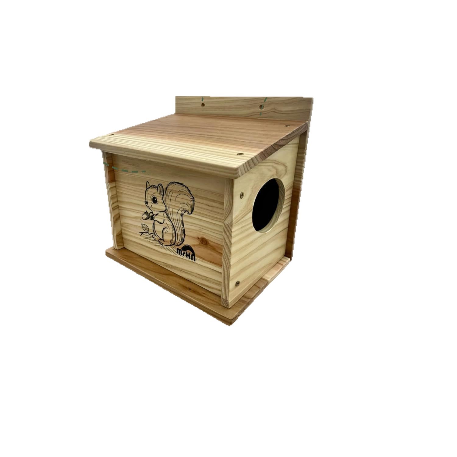 Wooden squirrel nest outdoor garden wall-mounted feeder hamster parrot breeding box pet nest squirrel habitat 5