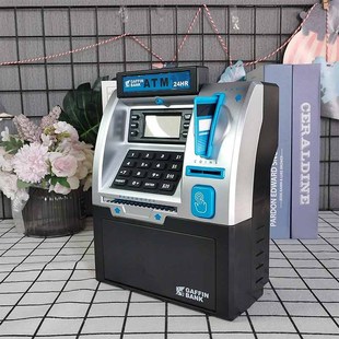 New ATM machine piggy bank simulation fingerprint identification automatic roll money large capacity password card counting piggy bank
