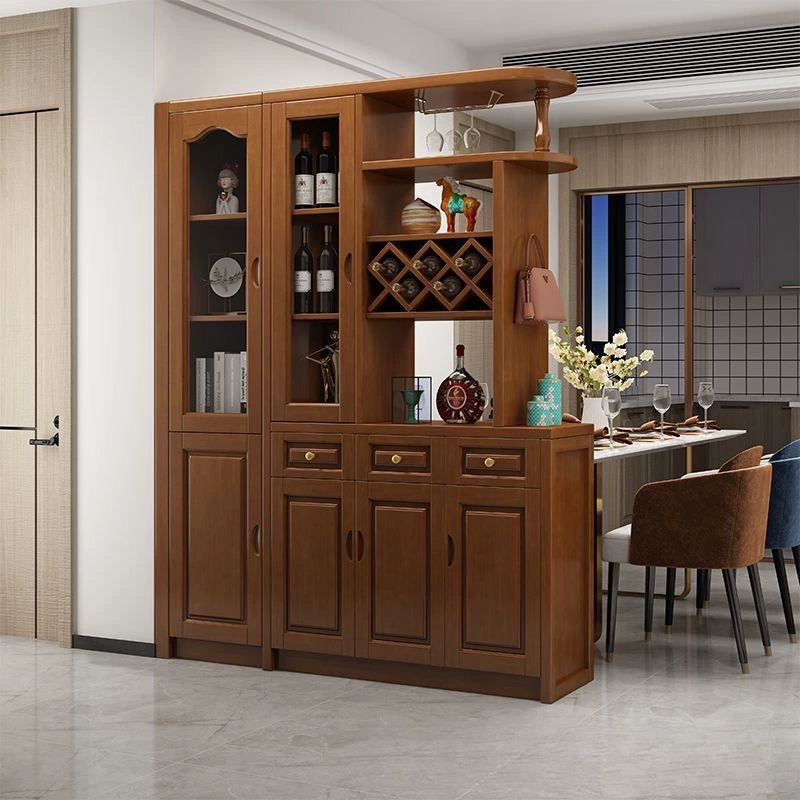 Деревянная гостиная перегородка Входной шкаф Входной шкаф Двухсторонний шкаф для гостиной Новый китайский стиль винный экран шкаф для обуви шкаф для прихожей