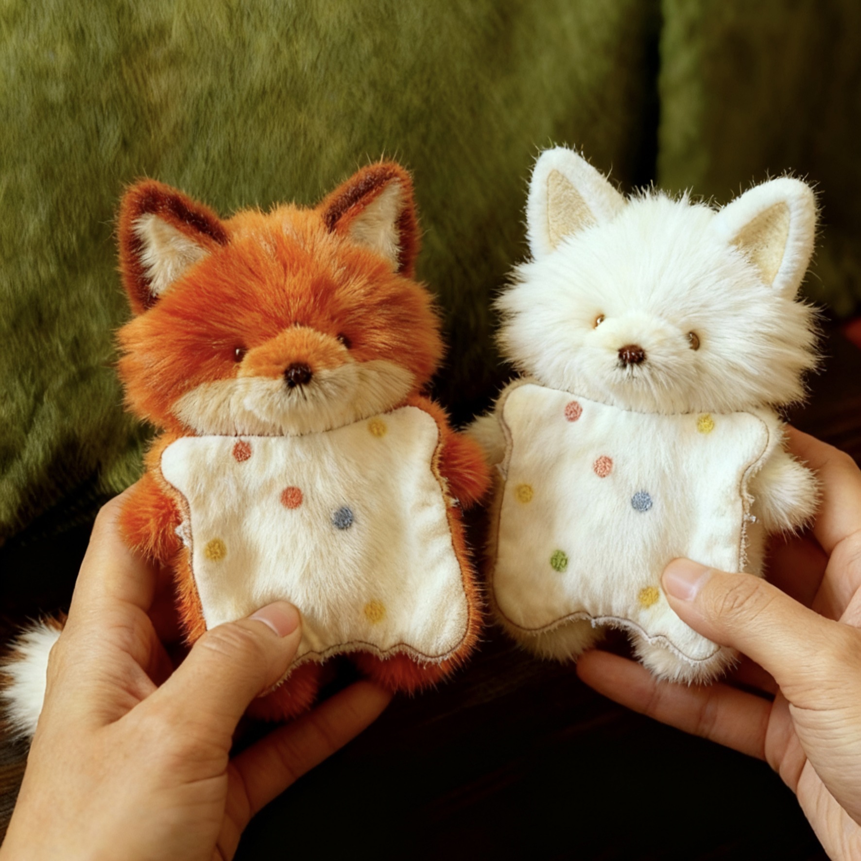 可爱狐狸安抚巾豆袋毛绒公仔柔软挂件学生解压手帕装饰送礼物彩盒