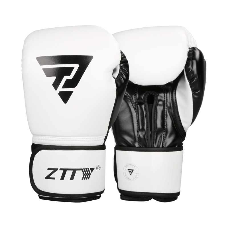 ZTTY nuevos guantes de boxeo de cuero brillante para adultos niños guantes Muay Thai guantes de lucha libre lucha saco de arena guantes de boxeo