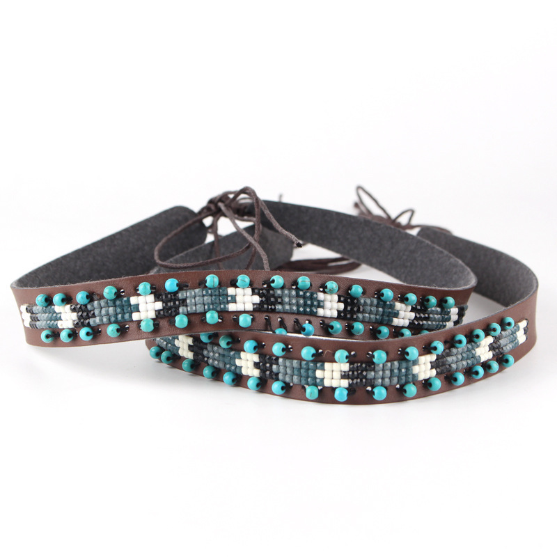 Bohemian style PU leather with hat bib decorative clothing accessories accessories handmade woven belt skirt wholesale