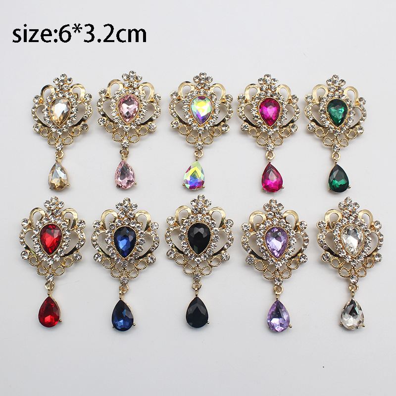 75g Weight Rhinestones Inlay Material Simple Style Pin Water Droplets Alloy Inlay Rhinestones Unisex Brooches