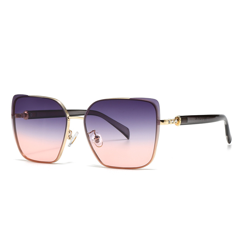 European and American Modern Retro Sunglasses High-end Women's INS Sunglasses All-match Fashionable Metal Sunglasses 5G21_voghion.com