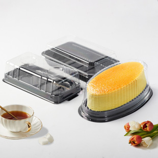 Cake transparent packaging box sushi packaging box takeaway box tiger skin cake roll bread mousse cake packaging