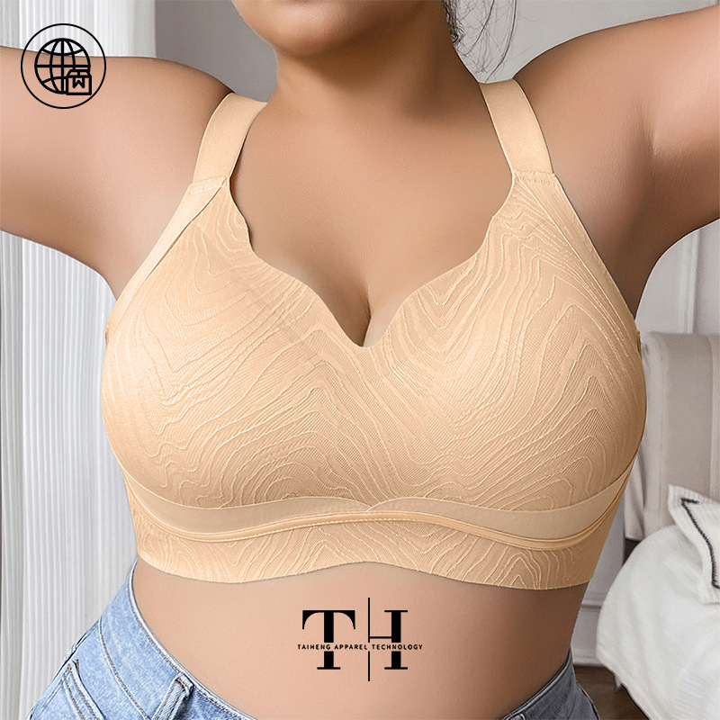 Underwear, push up bra, supporting lace wireless bra, plus size