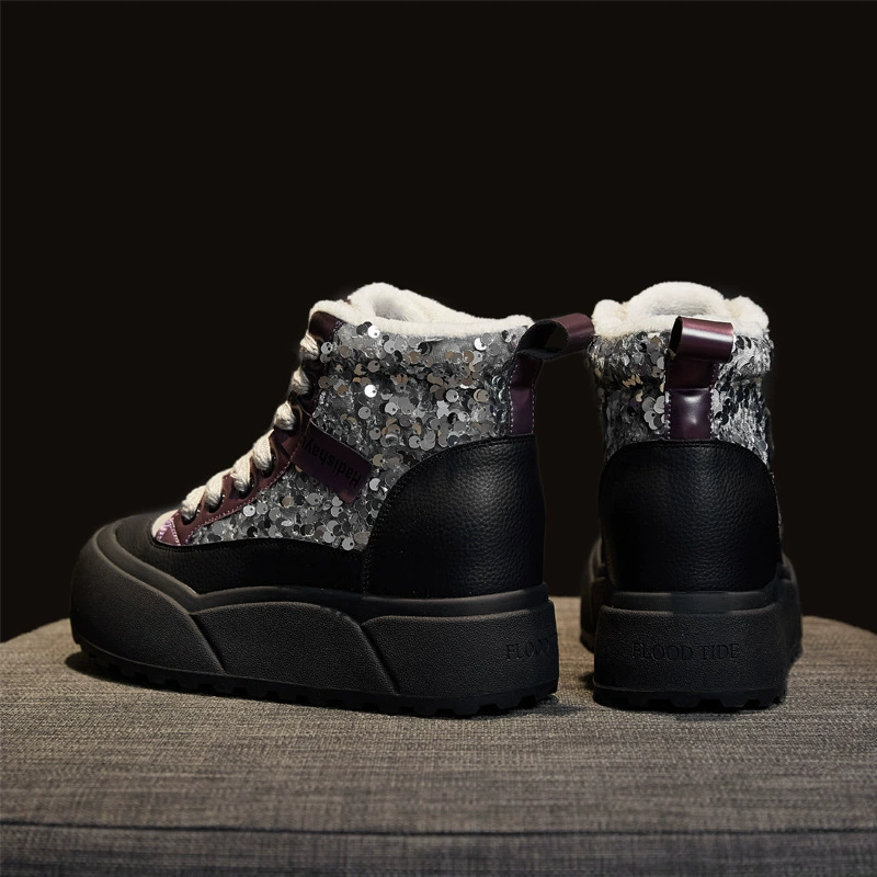 Мартенсы, теплые ботинки, зимняя обувь на платформе