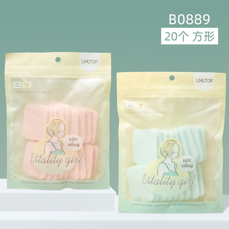 LMLTOP, polvo de bloque cuadrado, 20 piezas, seco y húmedo, maquillaje de estudio, maquillaje