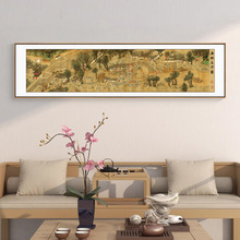 千里江山图装饰画清明上河图挂画客厅背景墙国画办公室茶室壁画