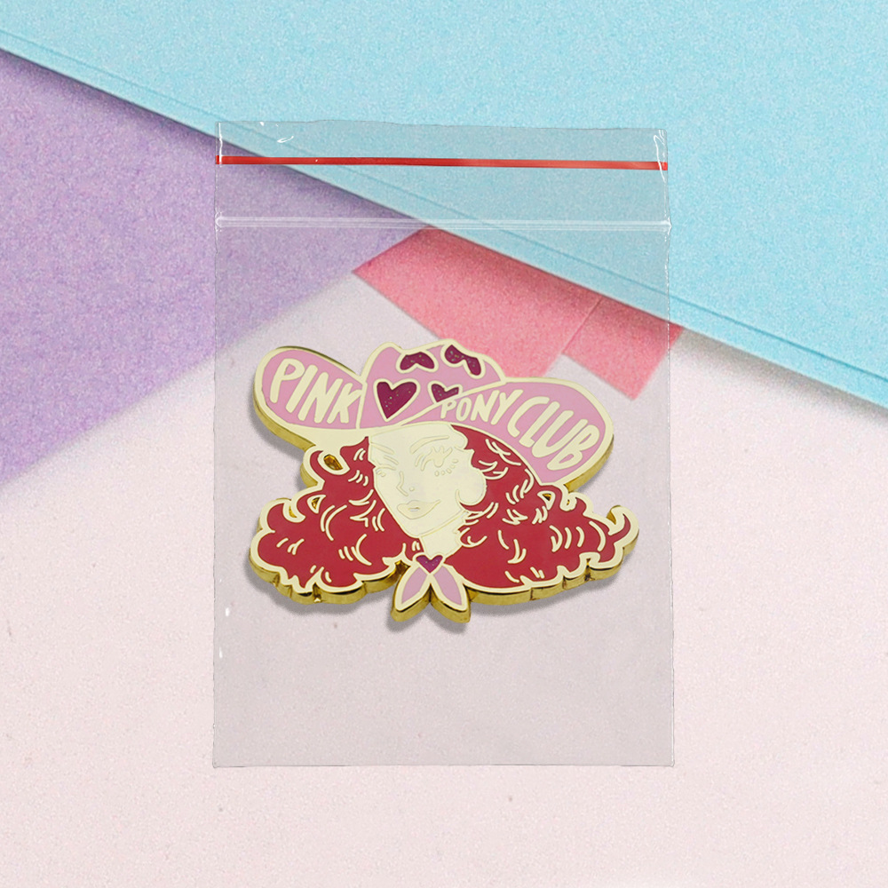 Pink Pony Club Cowgirl Enamel Pin Music Badge Creative Jewelry Fan Brooch Accessories
