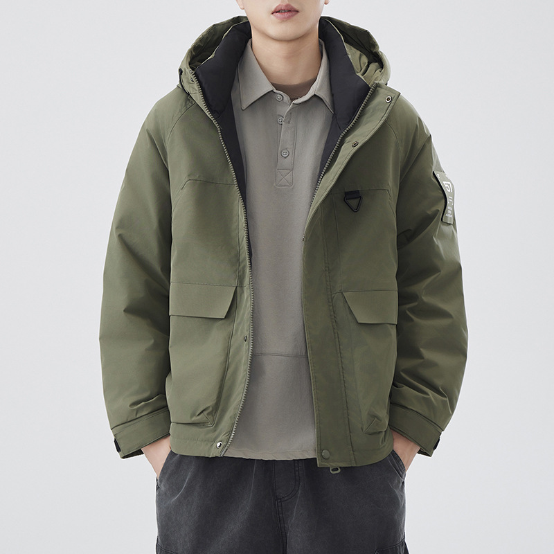 Men's velvet Japanese travel keep warm down jacket
