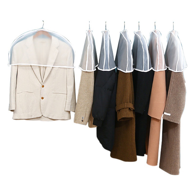 Half-Body Clothing Dust Cover, Hanging Semi-Transparent Coat and Suit Dust Cover, Peva Shawl Coat Cover