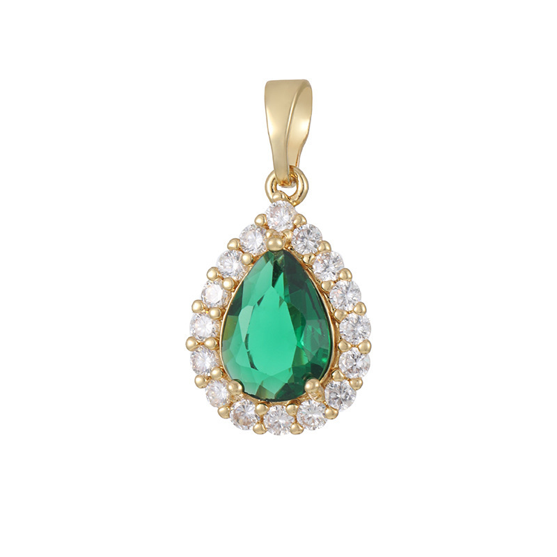 Joyas transfronterizas colgante de rubí esmeralda ligero de lujo accesorios de acero de titanio collar no decolor cadena clavícula