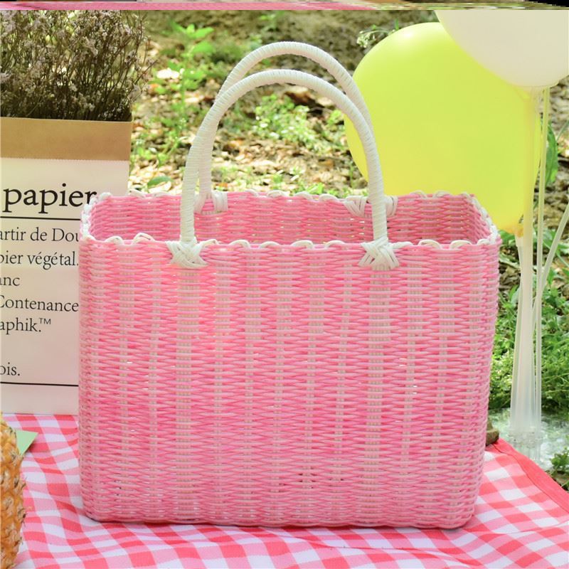 xyt hand-woven finished blue outdoor picnic basket pastoral picking storage basket wild vegetables basket hand basket water