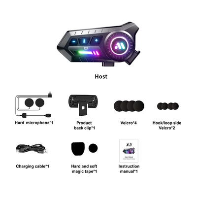 X3 Helmet Bluetooth Headset Motorcycle Helmet Headset - x3-hard-wheat-english-version