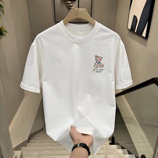 Brand Export Withdraws Tail Goods and Picks up Leaks~Fashion Trendy Brand Bear Printed Short-Sleeved T-Shirts for Men and Women Summer Tops