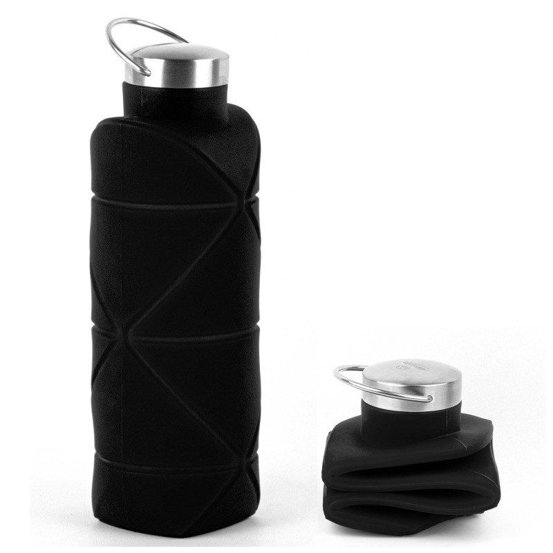 Silicona plegable Copa retráctil Copa compresión deportes viaje portátil botella de agua con mango taza de agua al aire libre Nuevo