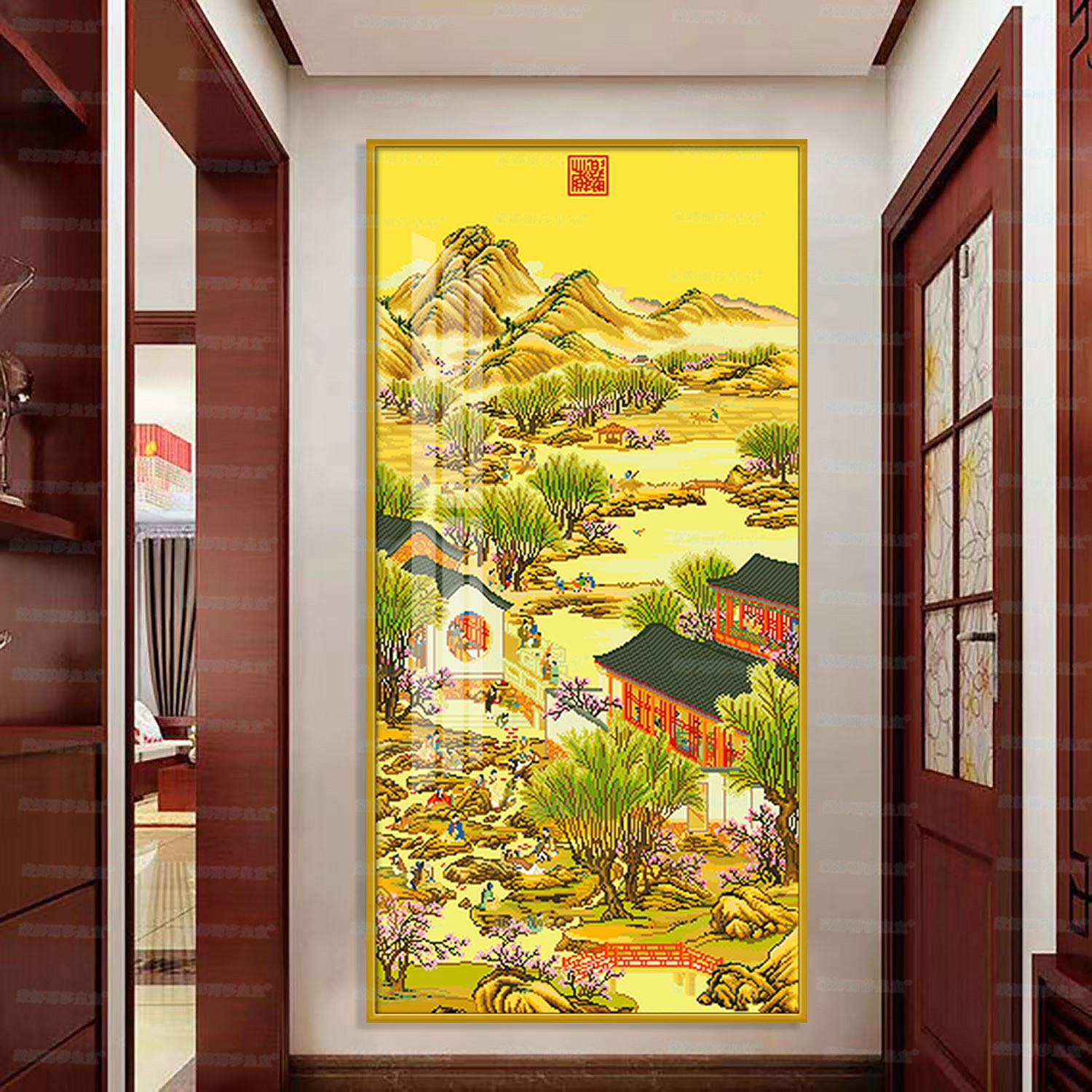 Mona lisa real punto de cruz yongzheng diciembre-abril flujo nuevo chino pintura decorativa bordado hecho a mano image 4