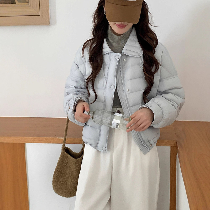 High Version Lightweight down Jacket Women's Short 2025 Winter New 90 White Duck down Korean Fashion Jacket