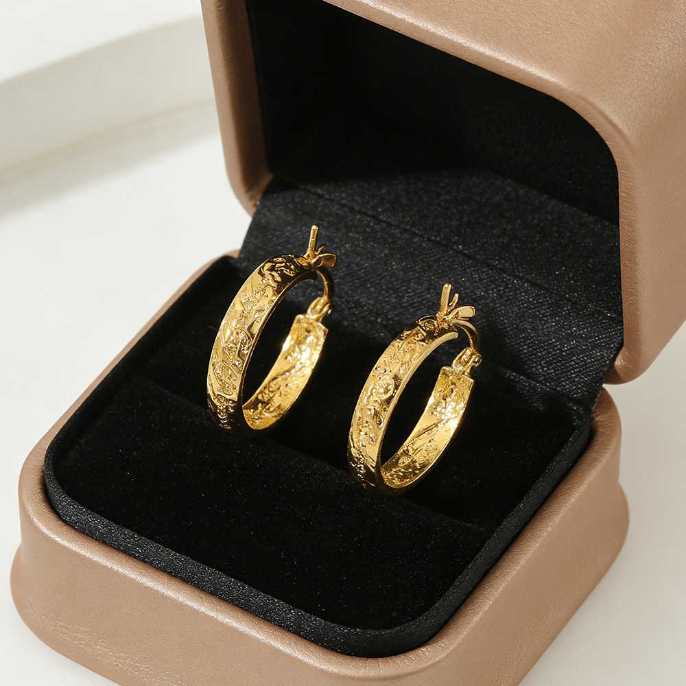 The Lord of the Rings Hobbit Earrings Vintage Pattern Hoop Earrings Fashionable and Stylish Ear Accessories Movie Fan Gift