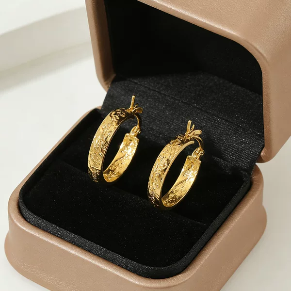 The Lord of the Rings Hobbit Earrings Vintage Pattern Hoop Earrings Fashionable and Stylish Ear Accessories Movie Fan Gift