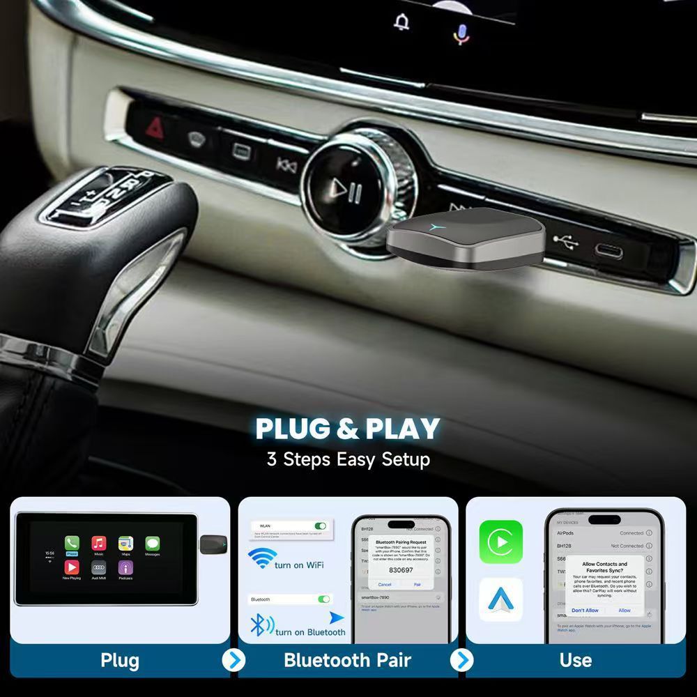 Wireless Carplay Box Apple Android Smart Car Connectivity Box Car Carplay Adapter