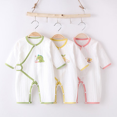 嬰兒衣服Aa類夏季款超薄無骨新生兒衣服男女寶寶哈衣外出空調爬服