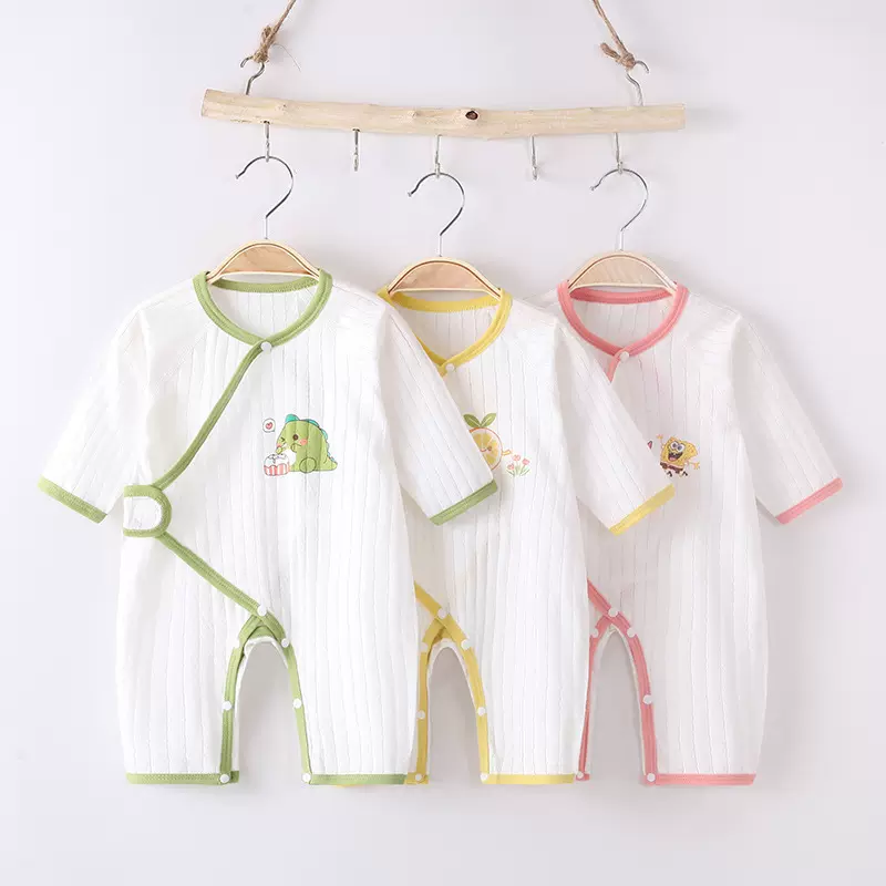 婴儿衣服Aa类夏季款超薄无骨新生儿衣服男女宝宝哈衣外出空调爬服