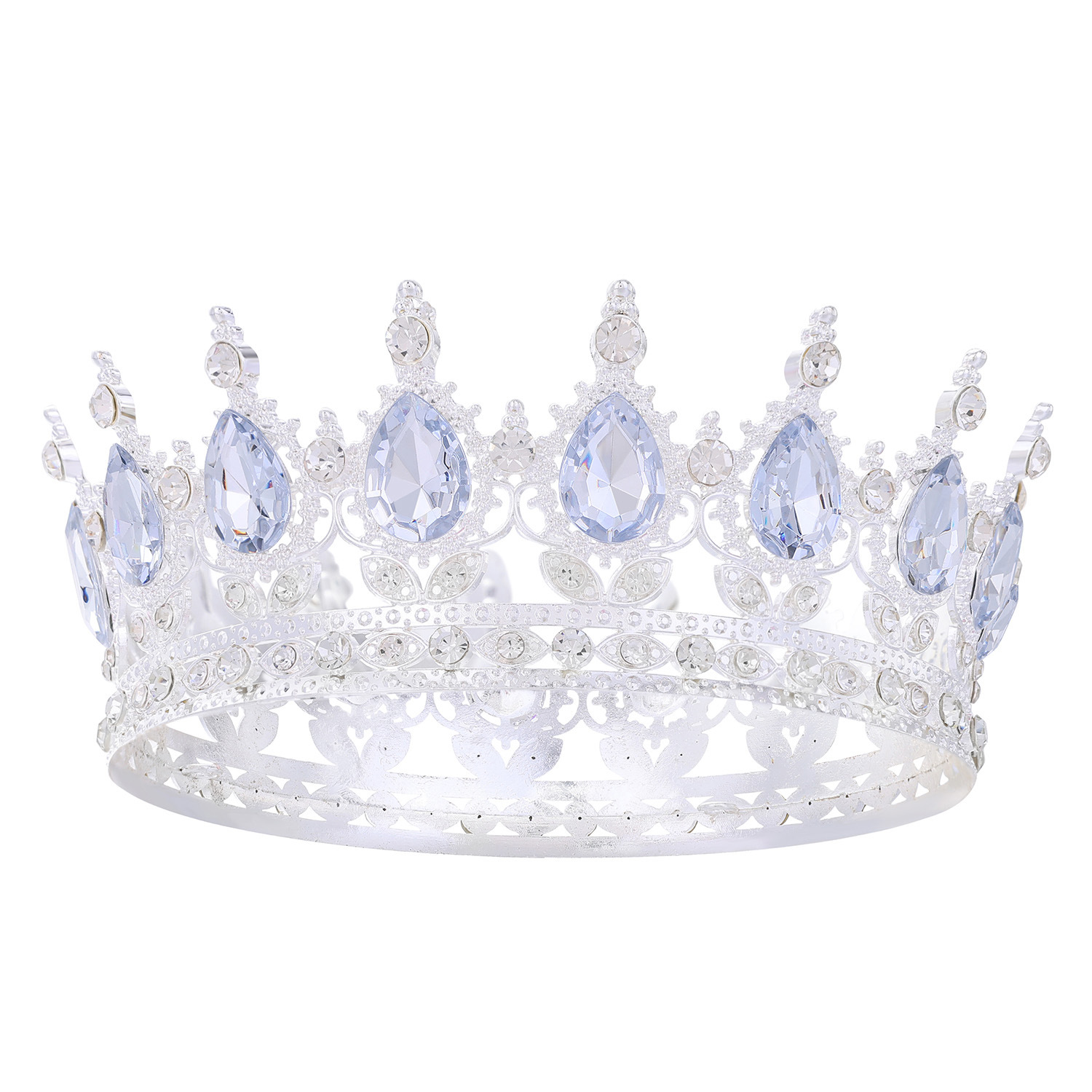 Barroco transfronterizo corona redonda cabeza de novia europea regalo de cumpleaños barroco corona redonda joyas para el pelo