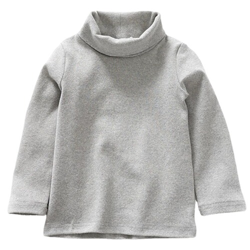 2025 Autumn/Winter Children's Top for Girls: High Neck Cotton T-Shirt for Toddlers and Young Children, Long-Sleeved Baby Apparel