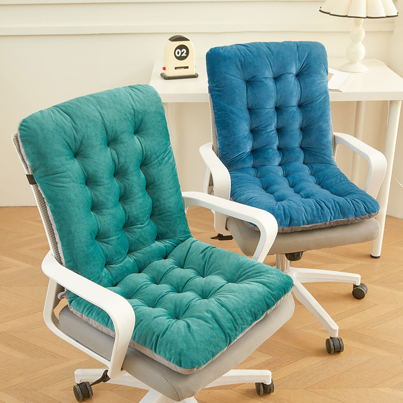 Amazon Cross-border Plush Thickened Cushion Office Computer Chair Sitting Back Integrated Chair Cushion Student Chair Cushion Autumn and Winter