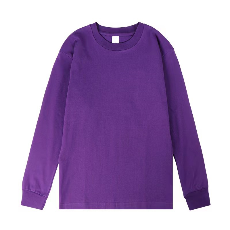 新作250gヘビーウェイト純綿ラウンドネック長袖Tシャツ メンズ トレンドブランド ファッション カジュアル ゆったり プリント 熱転写プリントトップス
